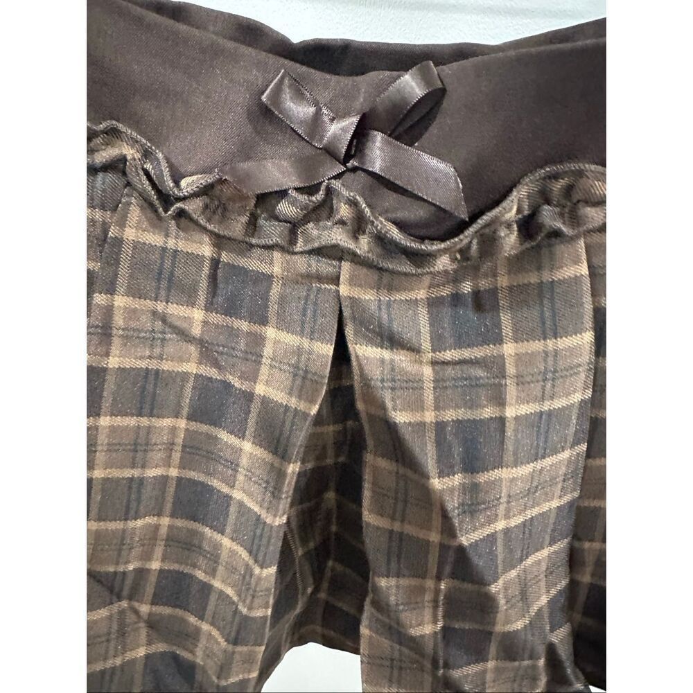 Brown Plaid Micro Mini Skort - Brown Plaid - Picture 7 of 10